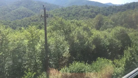 Nature. View from the train window. The mountains. Summer. 스톡 동영상 88030153