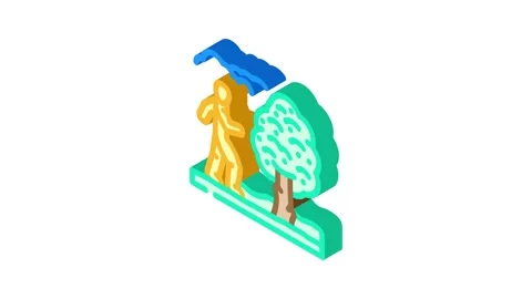 Nature walk spring isometric icon animation Stock Footage 327276516