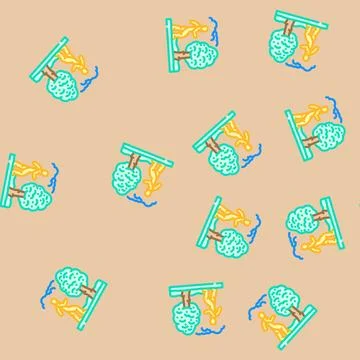 Nature walk spring vector seamless pattern イラスト素材