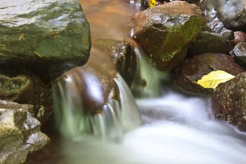 Nature waterfall in deep forest Stock Photos