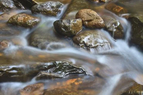 Nature waterfall in deep forest 스톡 사진