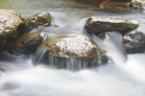 Nature waterfall in deep forest Stock Photos