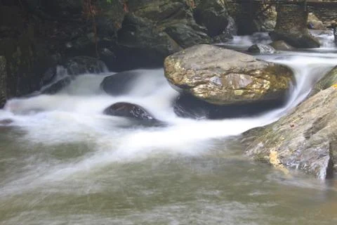 Nature waterfall in deep forest Stock Photos