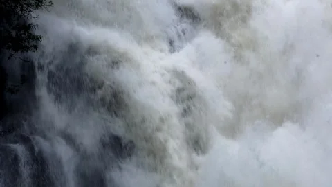 The nature of the waterfall in the forest that flows strongly during the rainy s 스톡 동영상 313714685