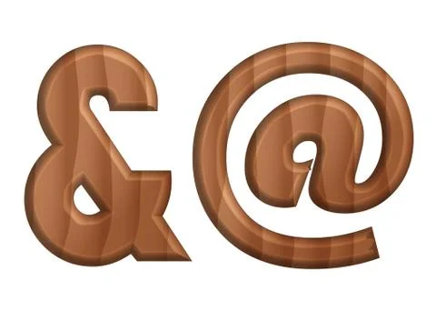 Nature wooden texture font notation Stock Illustration