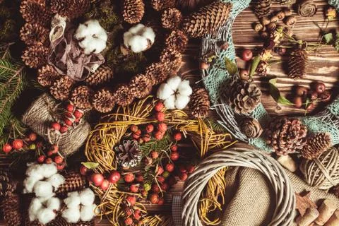 Nature wreath making Stock Photos