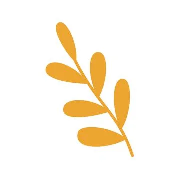 Nature Yellow Leaf Hand-Drawn Organic Doodles Vector 스톡 일러스트