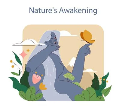 Nature's Awakening concept. 스톡 일러스트