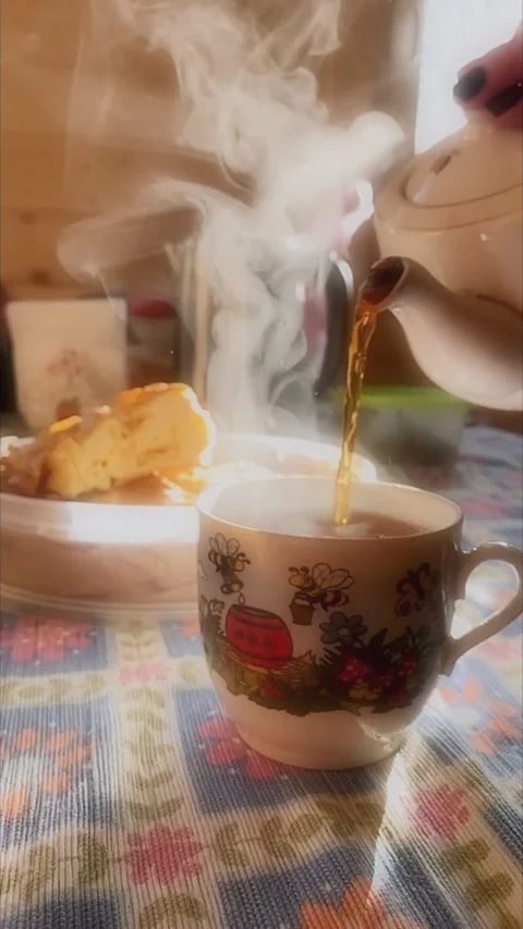 Nature's Brew: Bees &amp; Blooms Tea Service Stock Footage 339275270