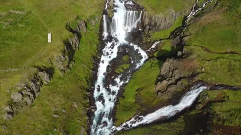 Nature’s Cascade in Seydisfjordur Stock Footage 341284875