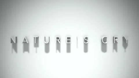 Nature's cry 3D title animation white text on a white background 스톡 동영상 299645111