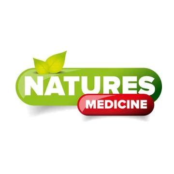 Natures Medicine button vector Stock Illustration