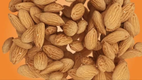 Nature's Treasure: A Close-up of Raw Almonds Vídeos de archivo 282956061