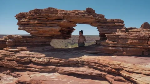 Nature’s Window Rock Formation Stock Footage 315982178