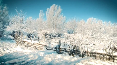Nature.Winter.Village Video stock 85135330