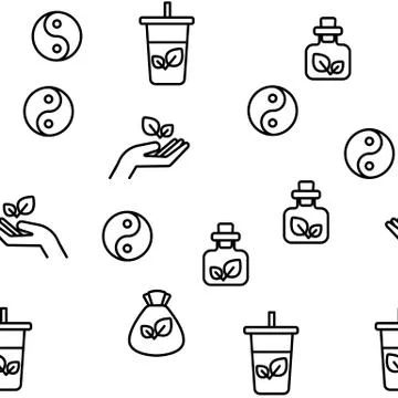 Naturopathy Therapy Vector Seamless Pattern Stock Illustration