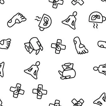 Naturopathy Therapy Vector Seamless Pattern Stock Illustration