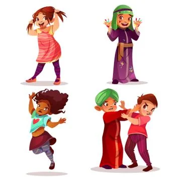 Naughty children misbehavior illustration Stock Illustration