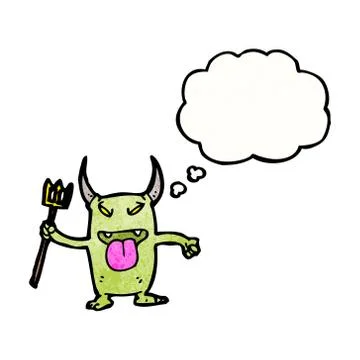Naughty little devil cartoon Stock Illustration