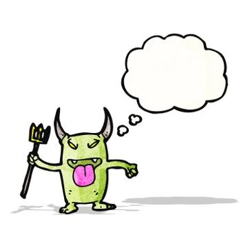 Naughty little devil cartoon Stock Illustration