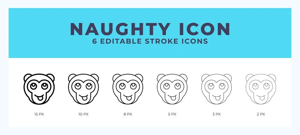 Naughty monkey line icon vector illustration. Trendy styles. Stock Illustration