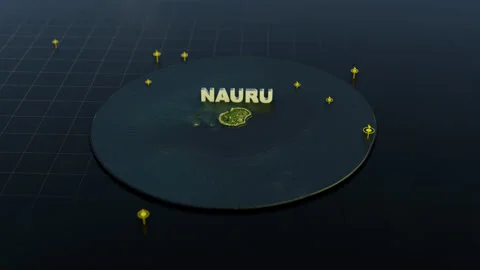 Nauru 3D Map With Animation Video stock 308876963