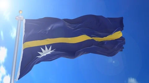 Nauru animated flag pack in 3D and green screen Stock Footage 119932443