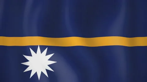 Nauru animated flag. Seamless loop. 4K Stock Footage 145448994