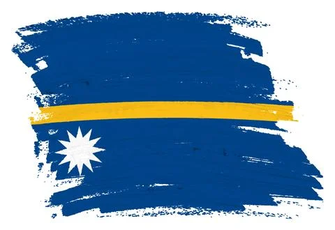 Nauru flag background paint splash brushstroke Stock Illustration