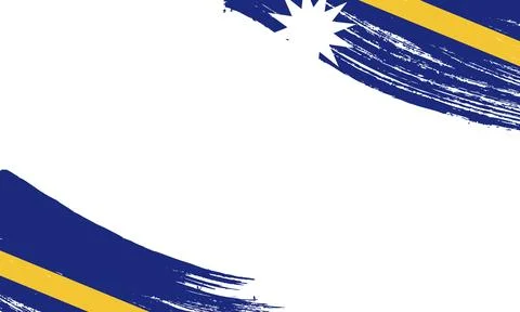 Nauru Flag with Brush Stroke Effect, Grunge brush stroke. Watercolor painti.. Stock Illustration
