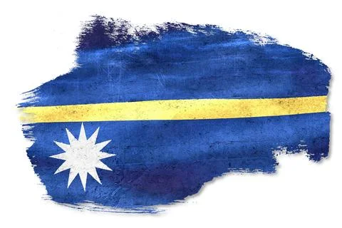Nauru flag brush stroke paint effect Stock Illustration