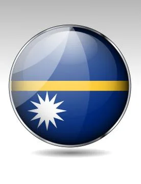 Nauru flag button Stock Illustration