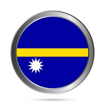 Nauru flag button. Stock Illustration