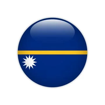 Nauru flag on button 스톡 일러스트