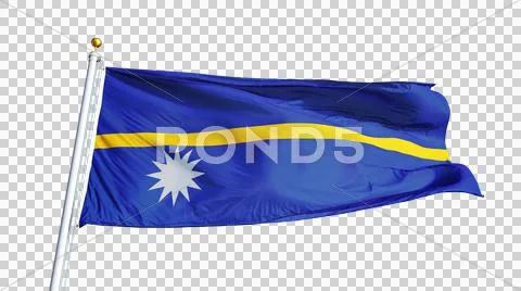 Nauru flag, close up, isolated with alpha channel Stock Photos