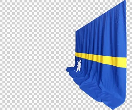 Nauru Flag Curtain in 3D Rendering called Flag of Nauru Stock Illustration