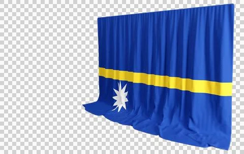 Nauru Flag Curtain in 3D Rendering called Flag of Nauru Stock Illustration