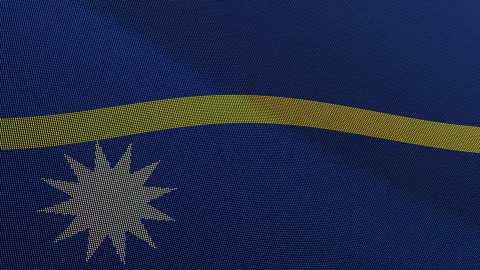 Nauru Flag Digital Particle Waving Seamless Loop Animation on Black Backgroun Stock Footage 339303175