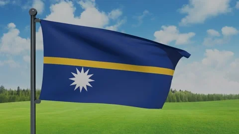 Nauru Flag Video stock 153255093