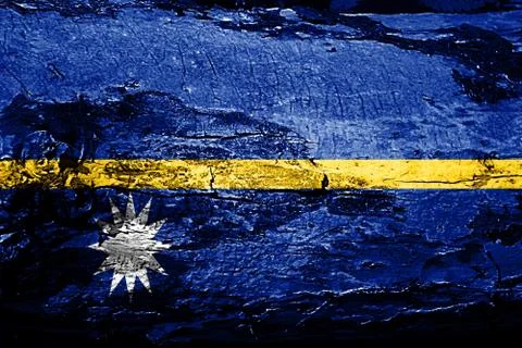 Nauru flag with grunge texture Stock Illustration