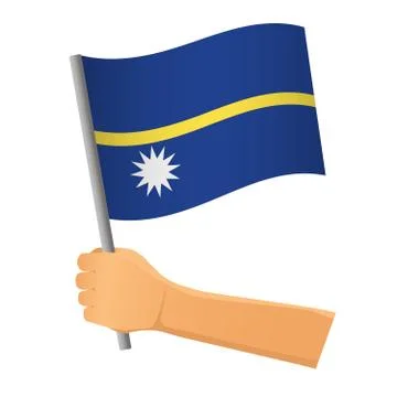Nauru flag in hand Stock Illustration