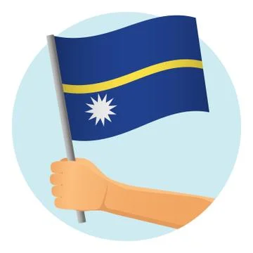 Nauru flag in hand Stock Illustration