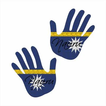 Nauru flag hand vector 스톡 일러스트
