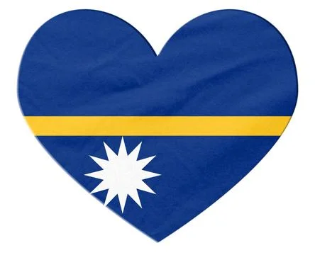 Nauru flag heart shape celebrating national pride Stock Illustration
