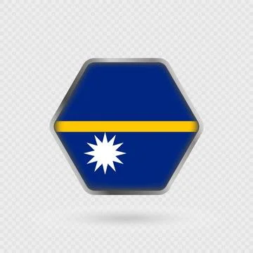 Nauru flag in a hexagon frame. Stock Illustration