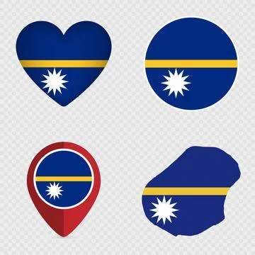 Nauru Flag Icons Pack. Vector illustration. Stock Illustration