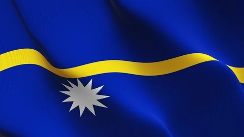 Nauru flag loop waving on wind. Stock Footage 119239476
