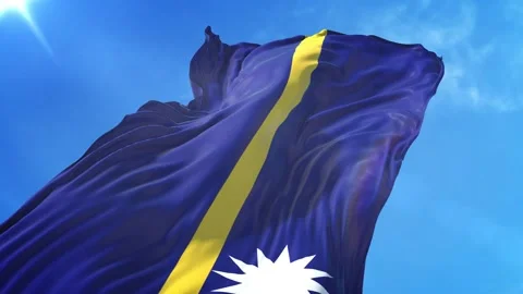 Nauru Flag Low Angle View Stock Footage 295693776