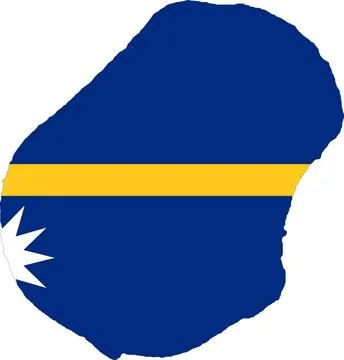 Nauru Flag in Map, Nauru Map with Flag, Nation Flag of Nauru, Nauru map Stock Illustration
