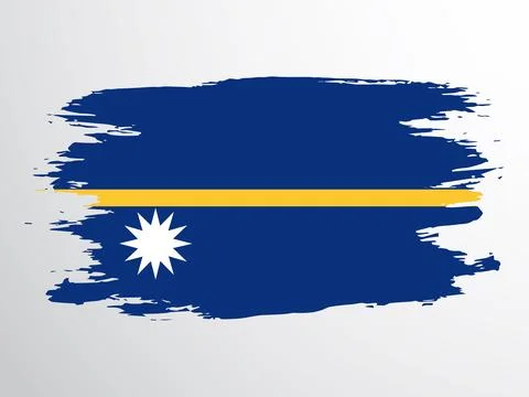 Nauru flag painted with a brush Stock Illustration